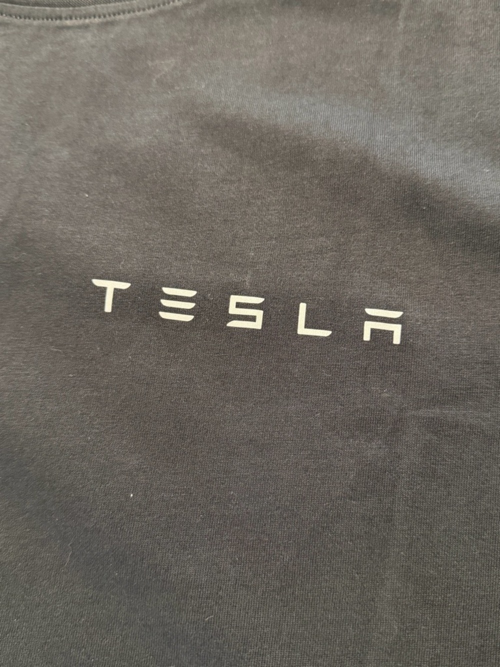 Tesla T Shirt Womens Large Black Logo Graphic Crew Neck Tee NWOT